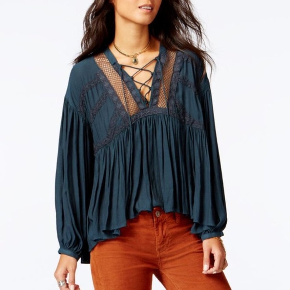 Free People Don't Let Go Flowy Peasant Blouse - Picture 3 of 8